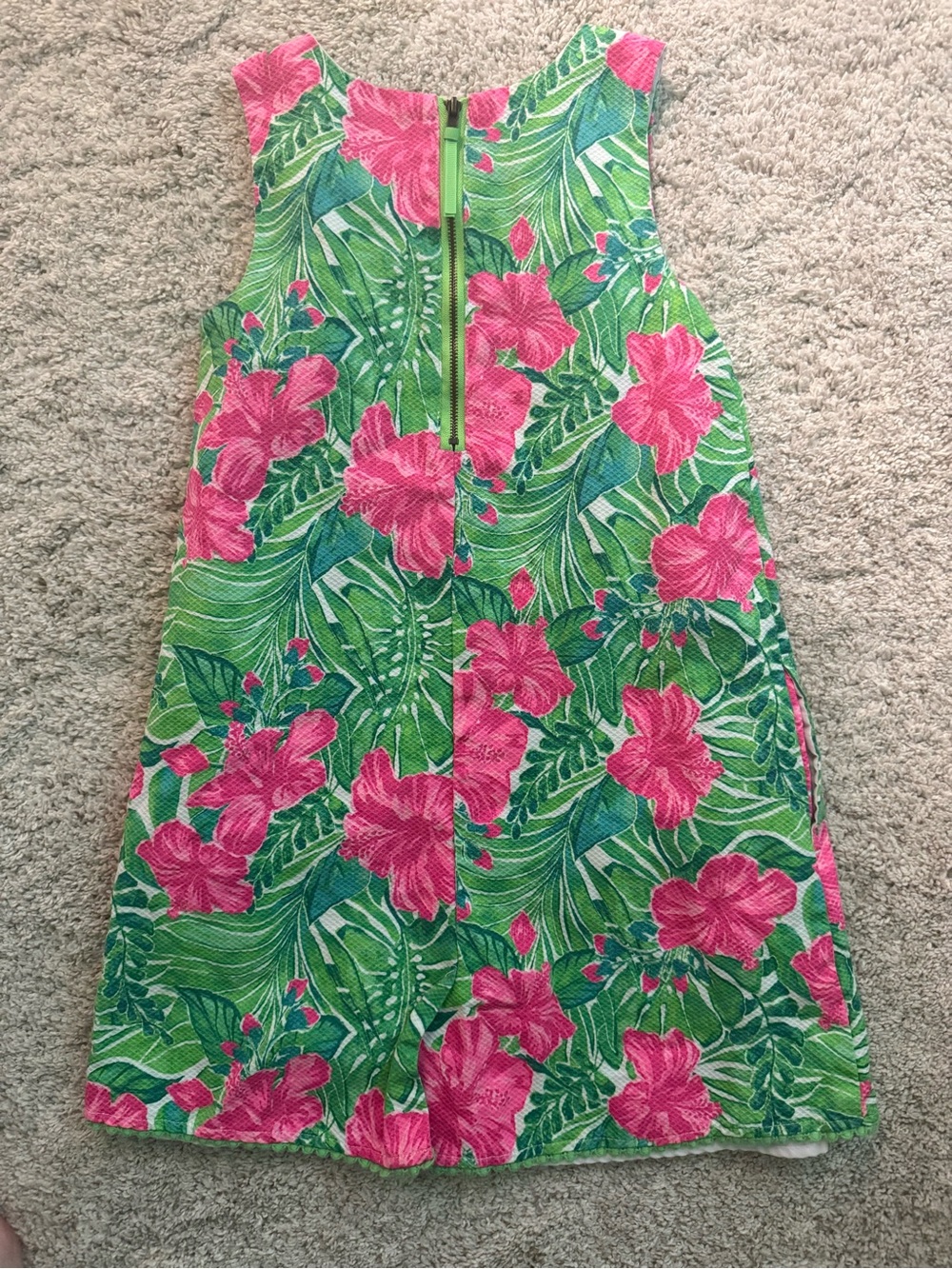 Tommy Bahama Green and Pink Tropical Floral Girls Dress